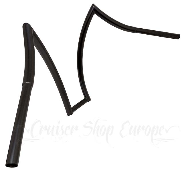 thumbnail image 2 of 22 Inch Rise V Ape Hanger Handlebars For Lowrider Bikes - 22.2mm Clamp, Black Steel 2 of 5